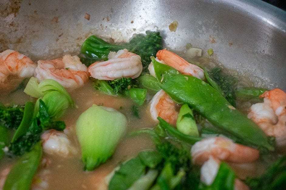 Simple Garlic Ginger Shrimp Stir Fry With Baby Bok Choy Belly Laugh