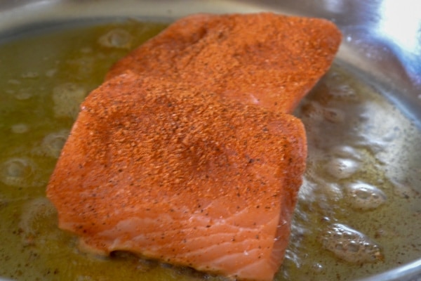 Spicy Crispy Skin Pan Seared Salmon