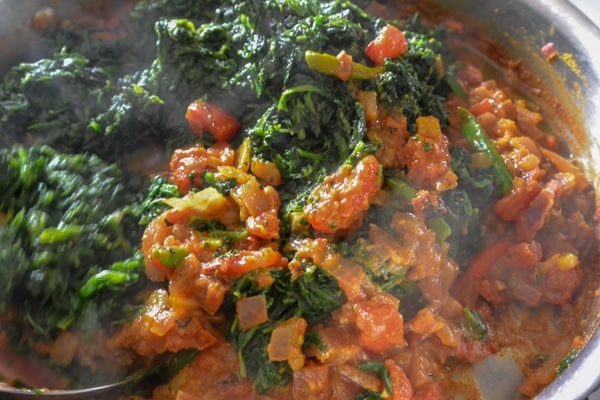 Spicy Peanut Spinach