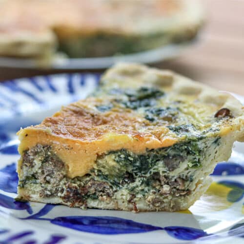 Perfect Quiche with Spinach, Sausage, Mushroom & Cheese - Belly Laugh ...