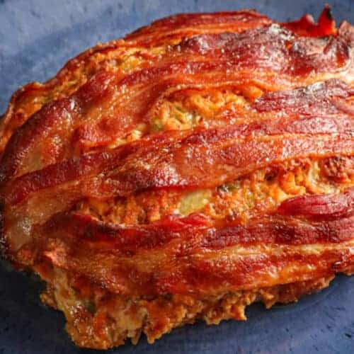 Turkey Meatloaf Topped With Bacon - Belly Laugh Living