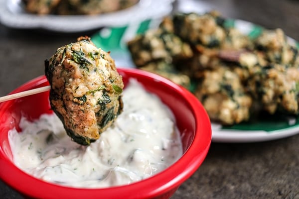 Greek Meatballs with Feta and Spinach