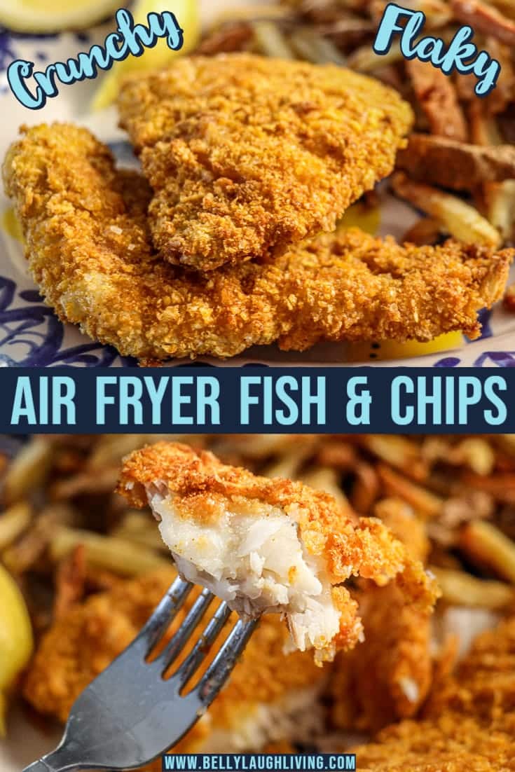 Crunchy Air Fryer Fish and Chips - Belly Laugh Living