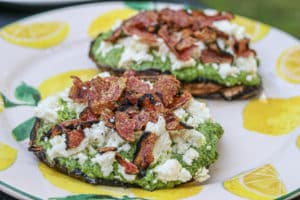 Pesto Grilled Portobello Mushrooms with Feta Cheese