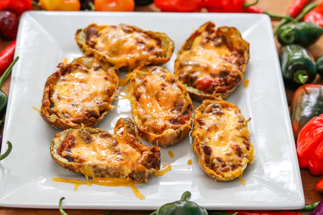 Chili Cheese Potato Skins