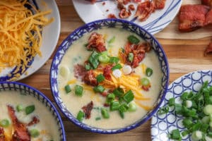 Air Fryer Bacon and Cheese Potato Soup