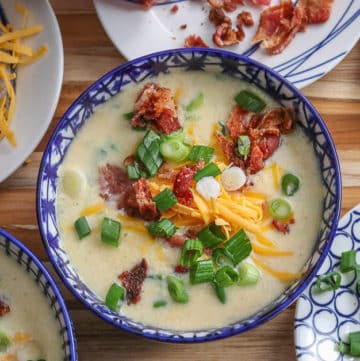 Air Fryer Bacon and Cheese Potato Soup