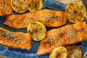 Air Fryer Bourbon Glazed Salmon