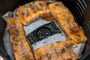 Air Fryer Bourbon Glazed Salmon Steps