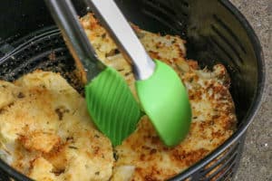 Steps to air fried cauliflower parmesan