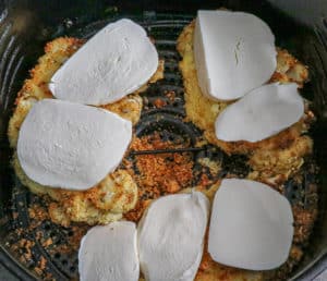 Mozzarella on air fried cauliflower