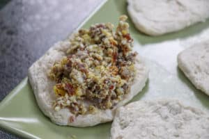 Air Fryer Sausage Egg and Cheese Biscuit Bombs Steps