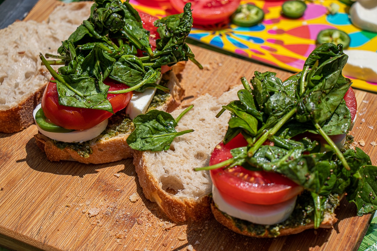 Caprese grilled cheese pesto sandwich